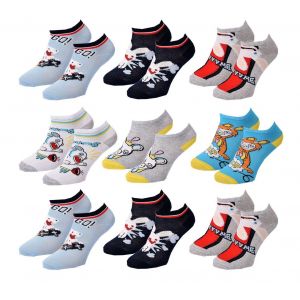 Chaussettes Pack Garçon Lapins Cretins Pack De 9 Paires Sneaker Surprise - Neuf