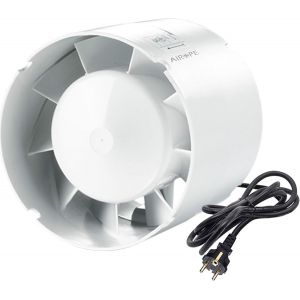 100 mm Extracteur D'air Silencieux,107 m3/h,14 W,Conduit en ligne,Axial de la gain,Économe en énergie,Pour le bain,WC,toilette,tente,serre,cuisine,bureau,garage,Garantie 5 ANS.[I168] - Neuf