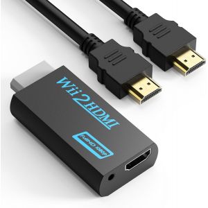 TIANYI-Adaptateur Wii vers HDMI, Câble de 1,5m, Résolution 1080/720, Sortie Audio 3,5mm, Plug and Play pour TV Modernes (Noir) - Neuf