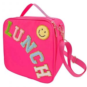 Bandoulière réglable Isolé Nylon Sac à Lunch, Grand Fourre-tout Réutilisable avec Smiley pour les Femmes - Neuf