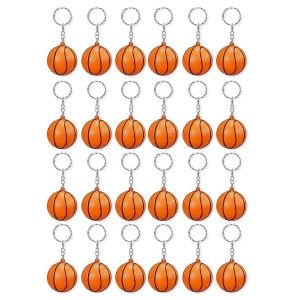 De Basket-Ball Keychains Pack De 24 Mini Basket-Ball Balle Anti-Stress Porte-Cl&eacute;s En Mousse Souple Jouet Orange Carnaval Des &Eacute;coles De R&eacute;compenses - Neuf