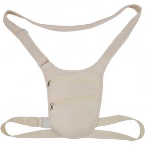 NSIECD-Poche Secr&egrave;te sur la Poitrine, Sac en Bandouli&egrave;re Anti - Vol avec Ceinture Amovible et Dos Doux pour la Peau, Offrant de l'espace pour Les Passeports, Les Cartes de Cr&eacute;dit et l'argent Liquide - Neuf