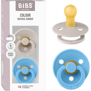 Colour Pacifier Lot De 2 T&eacute;tines Rondes Sans Bpa En Latex De Caoutchouc Naturel,Fabriqu&eacute;es Au Danemark,Taille 1 (0 &Agrave; 6 Mois),Champignon/Brise - Neuf