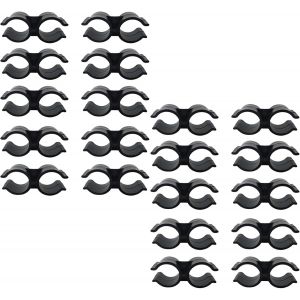 KALANKA-Lot de 20 colliers de serrage doubles en plastique PVC pour &eacute;tag&egrave;re, connecteur de cha&icirc;ne, panneaux de cl&ocirc;ture, accessoires de fixation, noir - Neuf