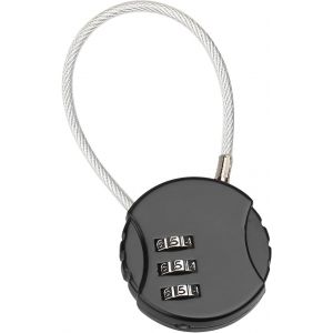 (Noir) Cadenas à combinaison avec code à 3 chiffres réinitialisable, cadenas à combinaison à petit câble pour casier de sac de voyage de valise - Neuf