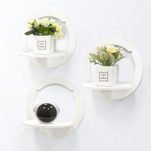 Lot de 3 étagères murales modernes, étagères de rangement multifonctionnelles, décoration murale moderne, étagères flottantes pour salon, chambre, bureau, salle de bain ou cuisine - Neuf