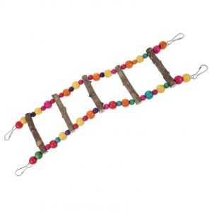 Balan&ccedil;oire Et Echelle D'escalade En Bois Pour Perroquets Et Perruches. Un Jouet Et Accessoire De Cage Essentiel Pour Creer Un Ensemble De Jeu Stimulant Pour Vos Oiseaux - Neuf