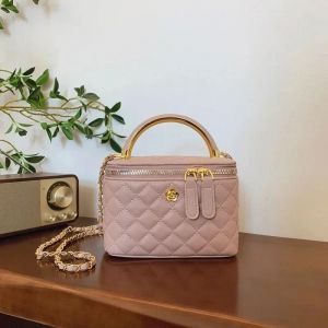 Sac Seau &Agrave; Main R&eacute;tro Pour Femmes, Petit Sac &Agrave; Bandouli&egrave;re Avec Cha&icirc;ne Carr&eacute;e, Polyvalent, Design &Agrave; Grille En Diamant, Nouvelle Collection 2025.Rose. - Neuf