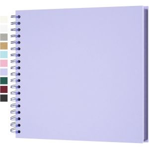 Album Photo Scrapbooking DIY 25,5x25,5 cm Papier Kraft Rigide avec 20 Feuilles,Livre de Souvenirs Photographiques pour Familles et Mariages,Violet clair - Neuf