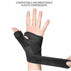 Attelle De Poignet Et De Pouce Ajustable Avec Support Flexible Pour Soulager Les Douleurs Et La Fatigue De La Main, Convient Aux Droitiers Et Aux Gauchers, Noire - Neuf