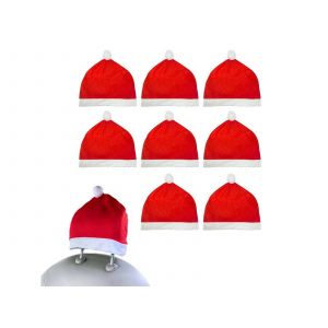 Lot de 8 housses d'appuie-t&ecirc;te de si&egrave;ge auto en forme de chapeau de P&egrave;re No&euml;l pour la d&eacute;coration de No&euml;l - Neuf