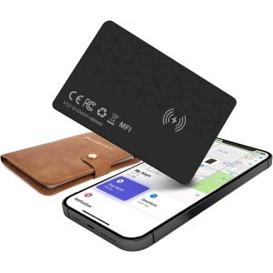 MEVRONISSHOP-Carte de suivi de portefeuille fine, rechargeable, compatible avec Apple Find My (iOS uniquement) - Trieur d'objets pour &eacute;tiquettes de bagages, t&eacute;l&eacute;phones portables, passeports - Neuf