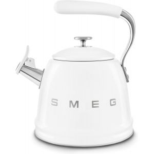 ,Bouilloire Sifflante Wkf01Wh,En Acier Inoxydable,Capacité 2,3 L,Couvercle Amovible Et Bec Doseur,Compatible Avec Induction,Blanc - Neuf
