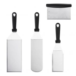Hjlian Lot De 4 Pelles De Cuisson Teppanyaki En Acier Inoxydable Pour Pizza, Crepes, Steaks Grilles - Neuf