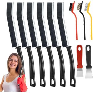Lot de 11 Brosses de Nettodes Interstices à Poils Durs,Brosse de Crevasses Joint de Carrelage,Brosse à Joint pour Carrelage et Fente de Fenêtre,Salle de Bain,Toilette,Cuisine - Neuf