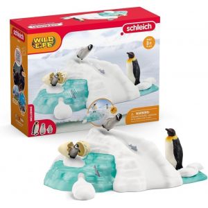 SANSH-schleich 42661 Famille pingouin sur la banquise, dès 3 ans, WILD LIFE - coffret, 14 pièces - Neuf