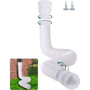 Flexible de Gouttière Extension, Ronde kit d'Extension pour 80/100 mm tuyau de Descente, la Descente de l'Extension de 47 à 150 cm (Blanc, 1 Pièce) - Neuf