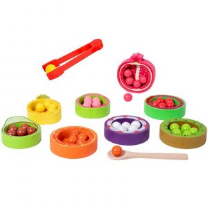 Perles &agrave; pince pour enfants, jouet &eacute;ducatif de comptage de nombres, jouet de tri des couleurs, jouet d'entra&icirc;nement de coordination ?il-main pour enfants - Neuf