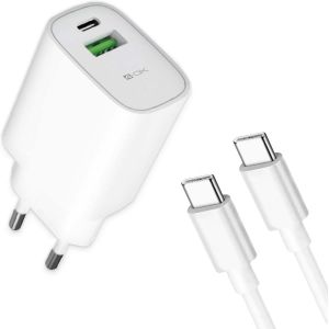 Thef-4-Ok Chargeur Usb Rapido 3.4a Chargeur Réseau 220v Compatible Avec Apple, Samsung, Xiaomi, Huawei, Câble Usb-C Vers Type C (2 Ports Usb 20 W (Type C + Usb) + Câble Type C) - Neuf