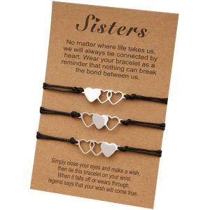 Sister Heart Bracelet, Best Friend Matching Friendship Bracelet Set, Distance Bracelets For Women And Girls, One Size, Metal - Neuf