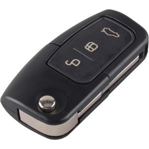 3 Boutons Boîtier/Coque Clé de Télécommande,Pliable Clé de Rechange télécommande pour Focus Fiesta C-Max S-Max Kuga Mondeo MK4 Galaxy (Lame de clé Non coupée) - Neuf