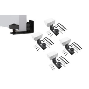 Ensemble de quincaillerie de fixation murale pour guide de porte de grange coulissante avec roulettes r&eacute;glables et accessoires d'installation - Neuf