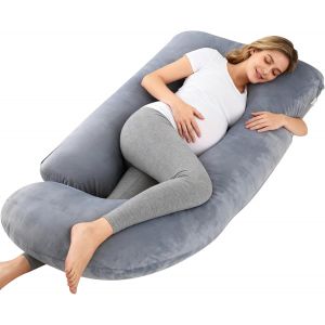 Ulteronixshop-Coussin De Grossesse En Forme De U, Pregnancy Pillow 145cm Pour Dormir Sur Le C&ocirc;t&eacute; Coussin D'allaitement Amovible Avec Housse, Soutien Dos, Ventre, Jambes - Neuf