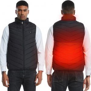 Gilet Chauffant Avec Controle De Temperature A 3 Vitesses, 2 Zones De Chauffage, Gilet Chauffant Usb Leger Pour Hommes Et Femmes, Camping, Randonnee, Peche - Neuf