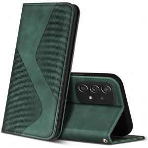 Case For Samsung Galaxy A52 4g 5g / Galaxy A52s 5g, Premium Leather Flip Wallet Case Cover For Samsung Galaxy A52 4g 5g / Galaxy A52s 5g (Green) - Neuf