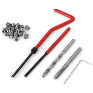 MEVRONISSHOP-Kit de R&eacute;paration de Filetage 25 Pi&egrave;ces avec Inserts Autobloquants M4 pour Trou Borgne et Usinage Machine R&eacute;paration Filetage Bougie Allumage et Pi&egrave;ces M&eacute;caniques - Neuf