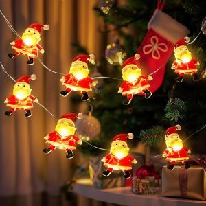 Kalanka-Guirlande Lumineuse No&euml;l, 3m 30 Led P&egrave;re No&euml;l &Agrave; Pile, D&eacute;coration Int&eacute;rieur Ext&eacute;rieur Pour Sapin Chambre Chemin&eacute;e F&ecirc;te Mariage Jardin - Neuf