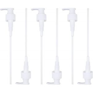 KAL-6 Pièces Pompe Savon Avec 6 Pailles Découpables, Distributeur Savon Liquide Pour 25 Mm Flacon Pompe Vide, Distributeur Liquide Vaisselle, Distributeur De Savon Maisons, Hôtels (Laiteux) - Neuf