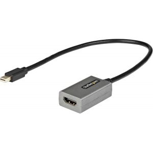 KALANKA-.com Adaptateur Mini DisplayPort vers HDMI - Dongle mDP to HDMI - 1080p - Mini DisplayPort 1.2 vers Écrans/Affichages HDMI - Convertisseur Mini DP vers HDMI - Câble Intégré 30cm (MDP2HDEC) - Neuf