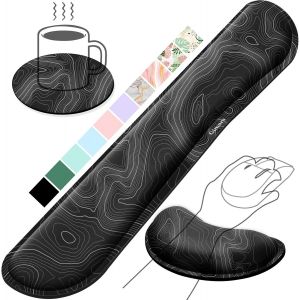 Repose Poignet Clavier, Reposes-Poignets Souris Ergonomique En Mousse À Mémoire, Support Tapis De Clavier Repose Gel Coude Avec Base Antidérapant En Pu Pour Bureau Gamer, Ordinateur Mac - Neuf