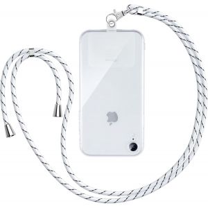 TIANYI-Lanière pour Chaîne de Téléphone Portable Universelle avec Patch,Sangle de Cou Corde Mobile Suspendue en Nylon Réglable Détachable pour la Plupart Téléphones pour iPhone Samsung Xiaomi, Blanc - Neuf