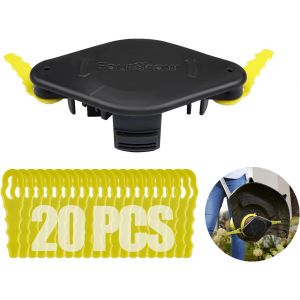 KALANKA-¿Mise à niveau rapide¿RAC155 + RAC158 Double tête de lame dentelée, compatible avec les Ryobi Coupe Bordure sans Fil, 20 Pcs lames - Neuf