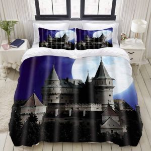 Housse De Couette, Le Chateau Sous Le Clair De Lune, Ensemble De Literie Ensembles En Microfibre De Luxe Ultra Confortables Et L&iquest;&iquest;Gers - Neuf