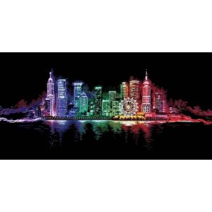 Kit Point De Croix Compt&eacute; Andriana "Ville Nocturne" 100x45 Cm - Neuf