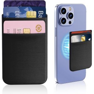 Kal-Porte-Cartes, Magnétique Magsafe Wallet Support Ajustable Pour Iphone 16/14/13/12 Pro Max Plus, [4 Fentes Cartes], Mag Safe Porte Carte Accessoire Autocollants, Noir - Neuf
