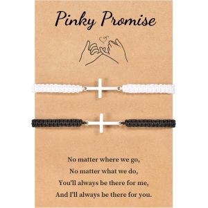 Kal-Bracelet Couple Cadeau Pour Amoureux -Homme Femme -Anniversaire, Noël Pour Petite Amie, Petit Ami, Mari, Épouse, Famille, Amis (Noir + Blanc) - Neuf