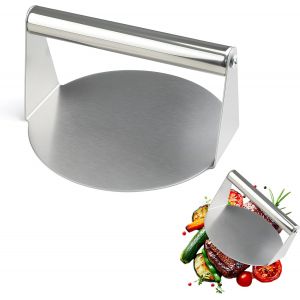 Jexnovashop-Presse Smash Burger, Presse Steak Hach&eacute; Acier Inoxydable, Round Presse &Agrave; Galettes Antiadh&eacute;sive En Acier Inoxydable, Presse &Agrave; Hamburger Pour Steak, Burger, Viande, Barbecue - Neuf