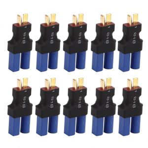 Adaptateur Ec5 Femelle Vers T Male, Bleu/Noir, 10 X 20 X 47 Mm, Connecteur Ec5 En Caoutchouc, Plastique Et Cuivre, Pour Bateau Radiocommande, 10 Pieces - Neuf