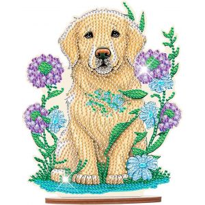 Ayuhr-Diamond Painting Ornement De Table Diamant Painting Décoration De Table Peinture Diamant Ornement De Bureau Diamond-Painting Sur Socle Point De Croix Kit Broderie Puzzle Chien - Neuf
