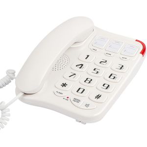 T&eacute;l&eacute;phone Fixe &Agrave; Gros Bouton Avec Haut-Parleur Pour Personnes &Acirc;g&eacute;es, 3 M&eacute;moires One-Touch Et 10 Fonctions De M&eacute;moire &Agrave; Deux Touches Pour Cadrans De Vitesse, Montage Mural, Blanc - Neuf