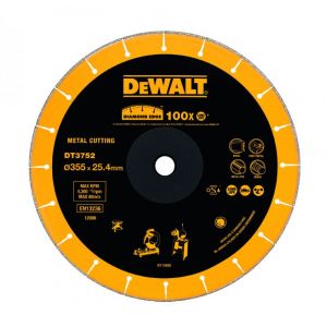 Disque &agrave; tron&ccedil;onner diamant&eacute; DeWalt DT3752-QZ; 355 mm - Neuf