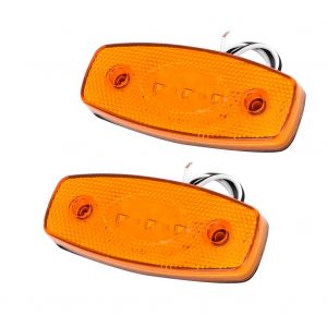 Lot de 2 feux lateraux de camion a 3 LED respectueux de l'environnement, en forme de bateau, 2,4 W, 10 a 30 V - Neuf