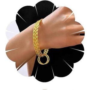 Kal-Ensemble De Bracelet Bangle Or Boho Grand M&eacute;tal Textur&eacute; Rond Embo&icirc;t&eacute; Multi Bangle Indien Mariage Bangle Africain Indien Bollywood Vintage Bracelet Empilable Bijoux Pour Femmes Filles - Neuf