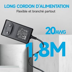 Lot De 2 Adaptateurs D'Alimentation 12 V 1 A/1 000 Ma, Ac 100-240 V 50/60 Hz Vers Dc 12 V 1 A/1 000 Ma 12 W, Chargeur Mural Central Positif, 1,8 M[Z619] - Neuf