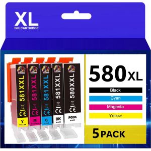 PGI-580 CLI-581 XXL Cartouches d'encre Remplacement Compatible pour Canon 580 581 XXL pour Canon PIXMA TS6350 TS8350 TS705 TS6150 TS6151 TS6250 TS6251 TS6351TR7550 TR8550 TS8150 TS8250 TS9150 - Neuf