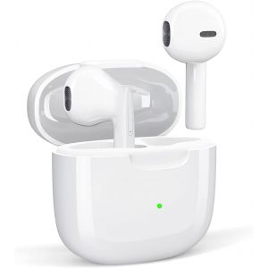 KALANKA-Ecouteurs Bluetooth Sans Fil, Intra-Auriculaires Bluetooth 5.3 Ecouteurs avec 4 ENC R&eacute;duction Mic, 48H R&eacute;cr&eacute;ation Hi-FI Son St&eacute;r&eacute;o &Eacute;couteurs, IP8 Etanche Contr&ocirc;le Tactile Casque pour iPhone/A - Neuf